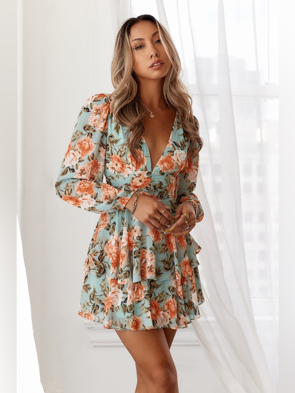 HELLO MOLLY Miami Love Floral Dress Mini Size 6 Nwot